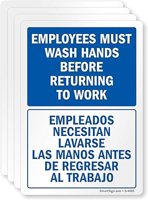 SmartSign “Employees Must Wash Hands Before Returning to Work