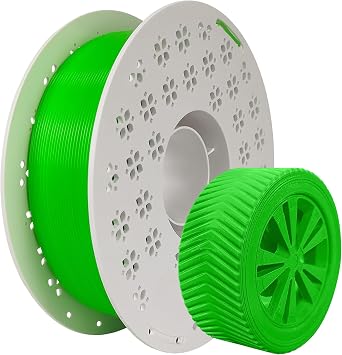 TPU Filament 1.75mm 95A Soft Flexible 3D Printer Filament, 1kg High Speed Printing for Industrial Gaskets & Dampening, Fits Most FDM Printers, Fluo Green
