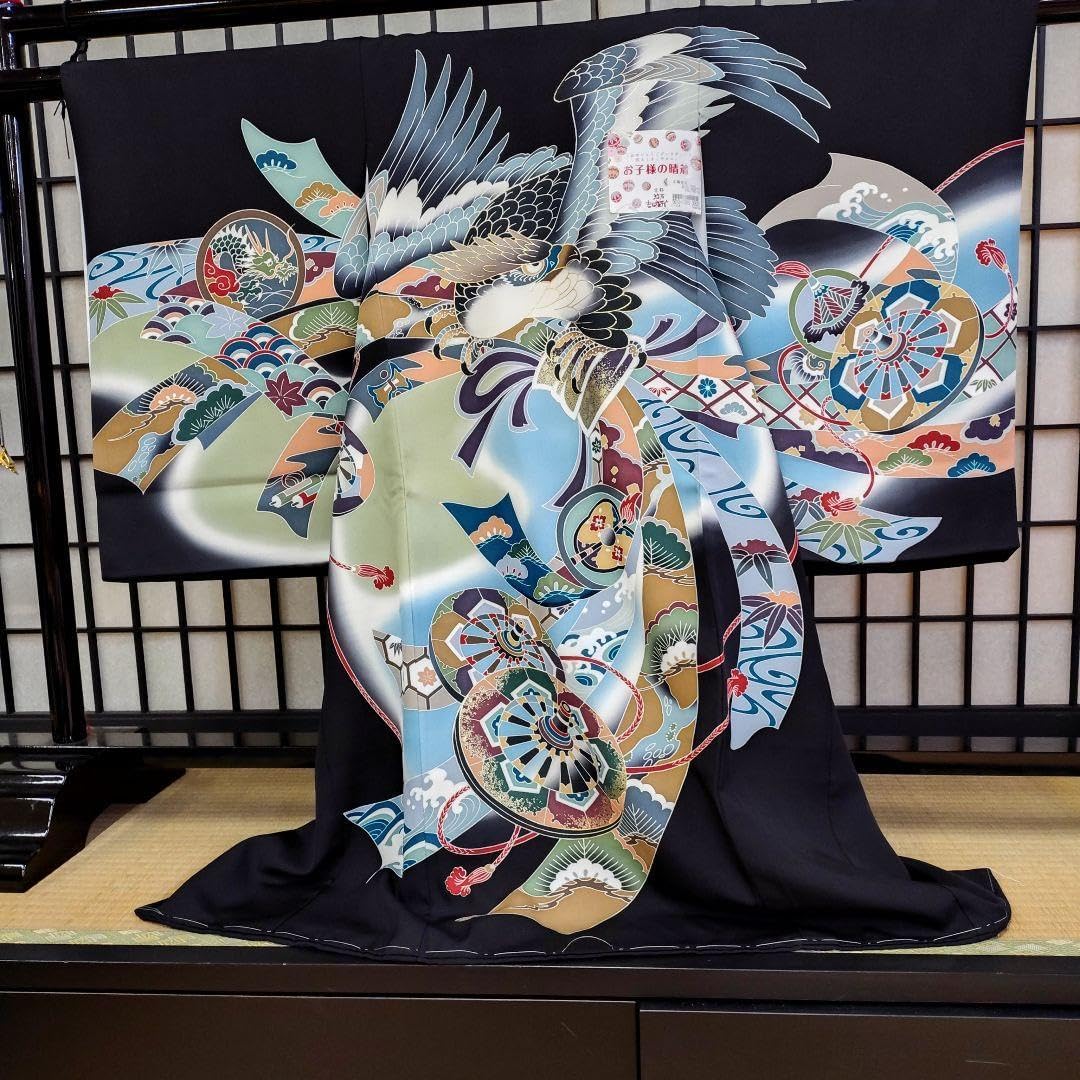 予約中おしゃれで粋な男宮参り着物在庫処分07