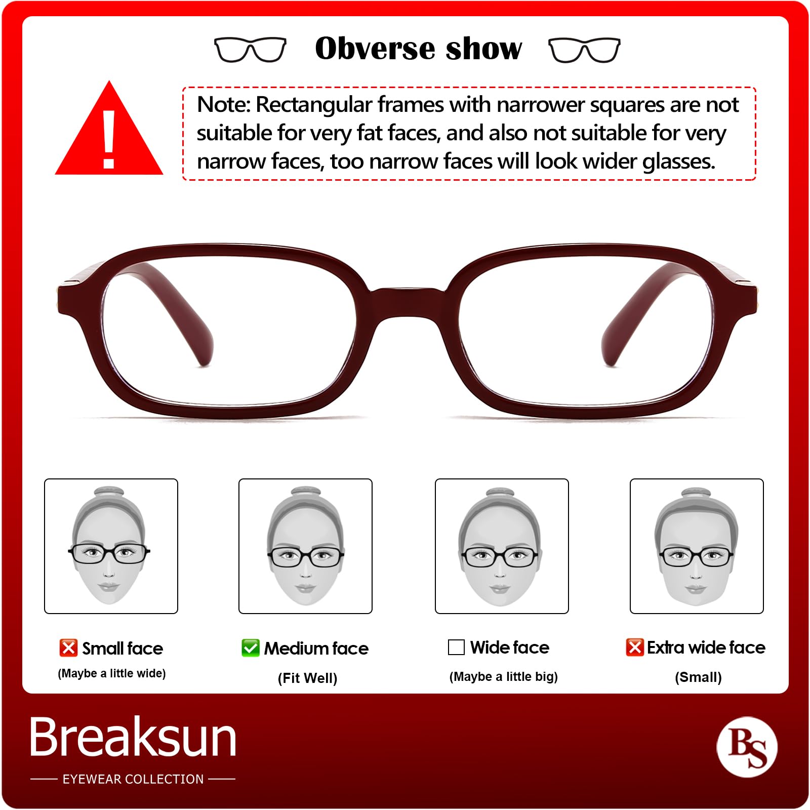 Breaksun - Lunettes rectangulaires rétro pour homme et femme, petites lunettes carrées bloquant la lumière bleue, verres classiques