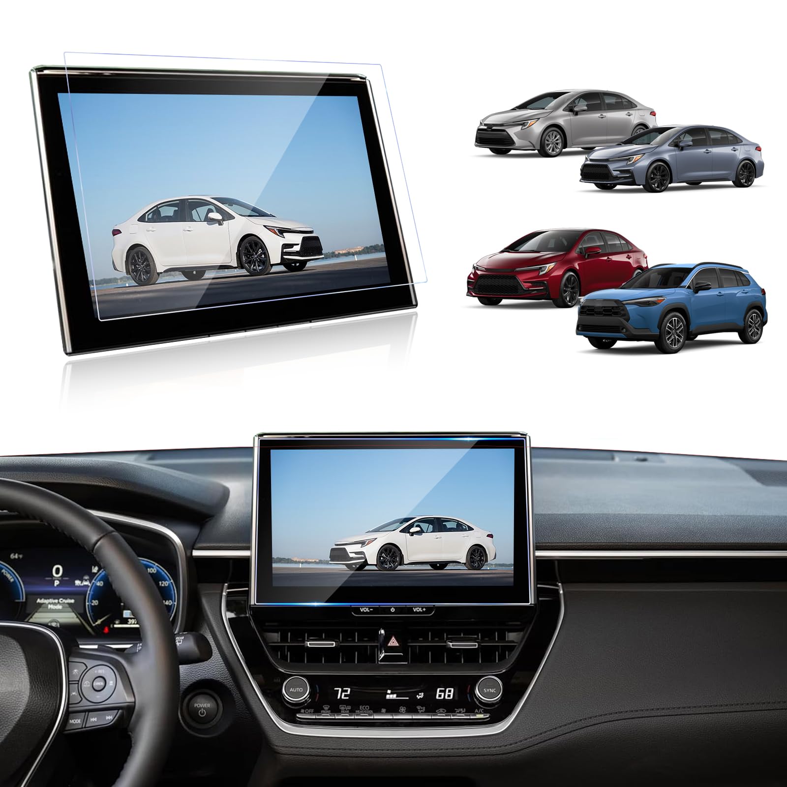 2026 Corolla Screen Protector Progettato Per 2026 2025 Toyota Corolla e 2026 Toyota Corolla Cross 10.5 pollici Per 2026 Toyota Corolla Accessori Vetro Temperato Resistente ai graffi