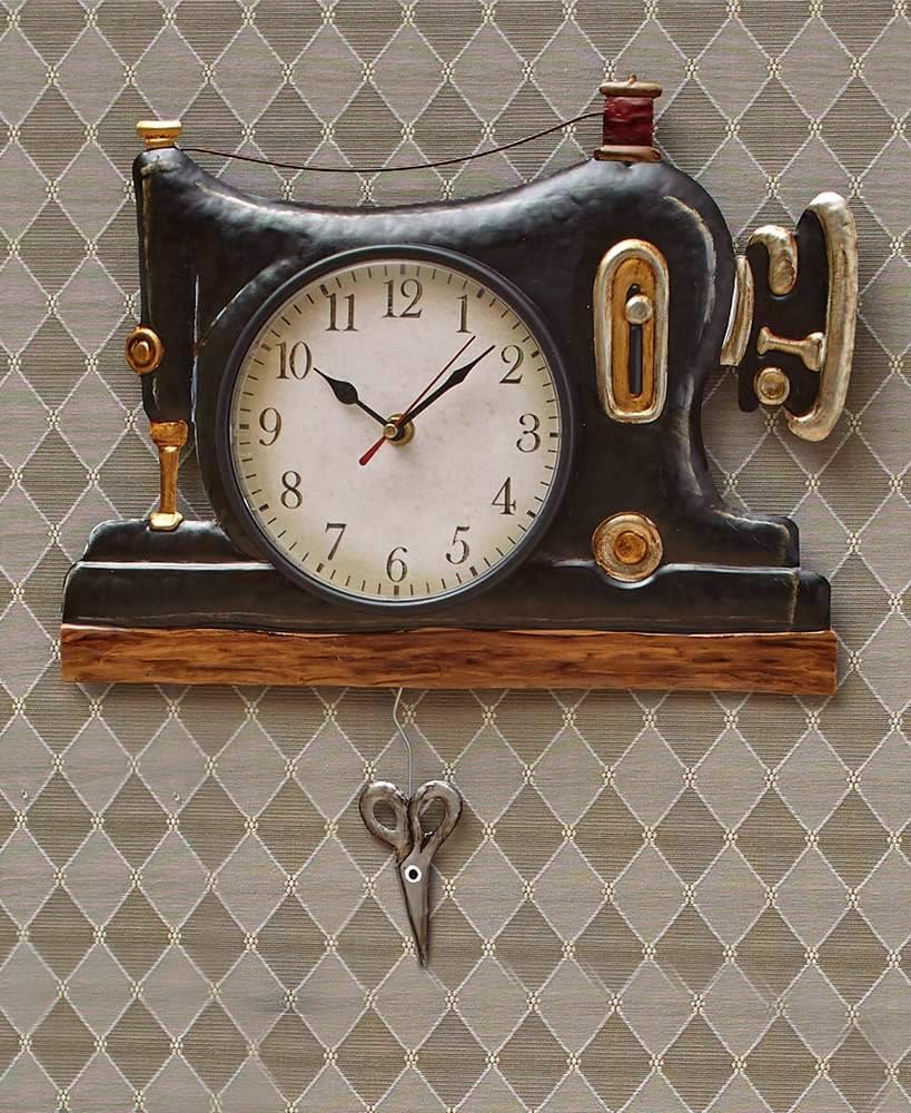 Amazon.com: Retro Sewing Machine Pendulum Wall Clock : Home