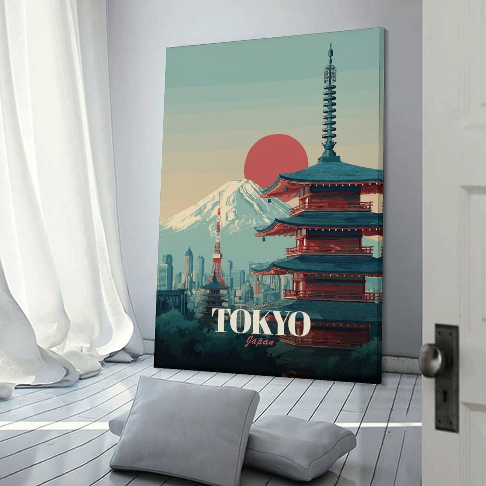 Junmoney Tokyo Japan Travel Wall Picture Print 24x36inch(60x90cm), for Lounge Decor, Offices Or Entryway Styling, Versatile Wall Decor for Many Rooms