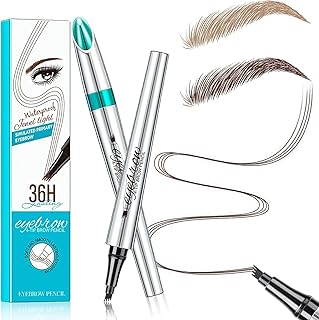 Eyebrow Microblading Pen, Eyebrow Pencil with an Upgrade Micro-Fork Tip Applicator, Waterproof Long-Lasting Microblading Pencil for Eyebrows, Microblading Pen for Natural Looking Brows Makeup