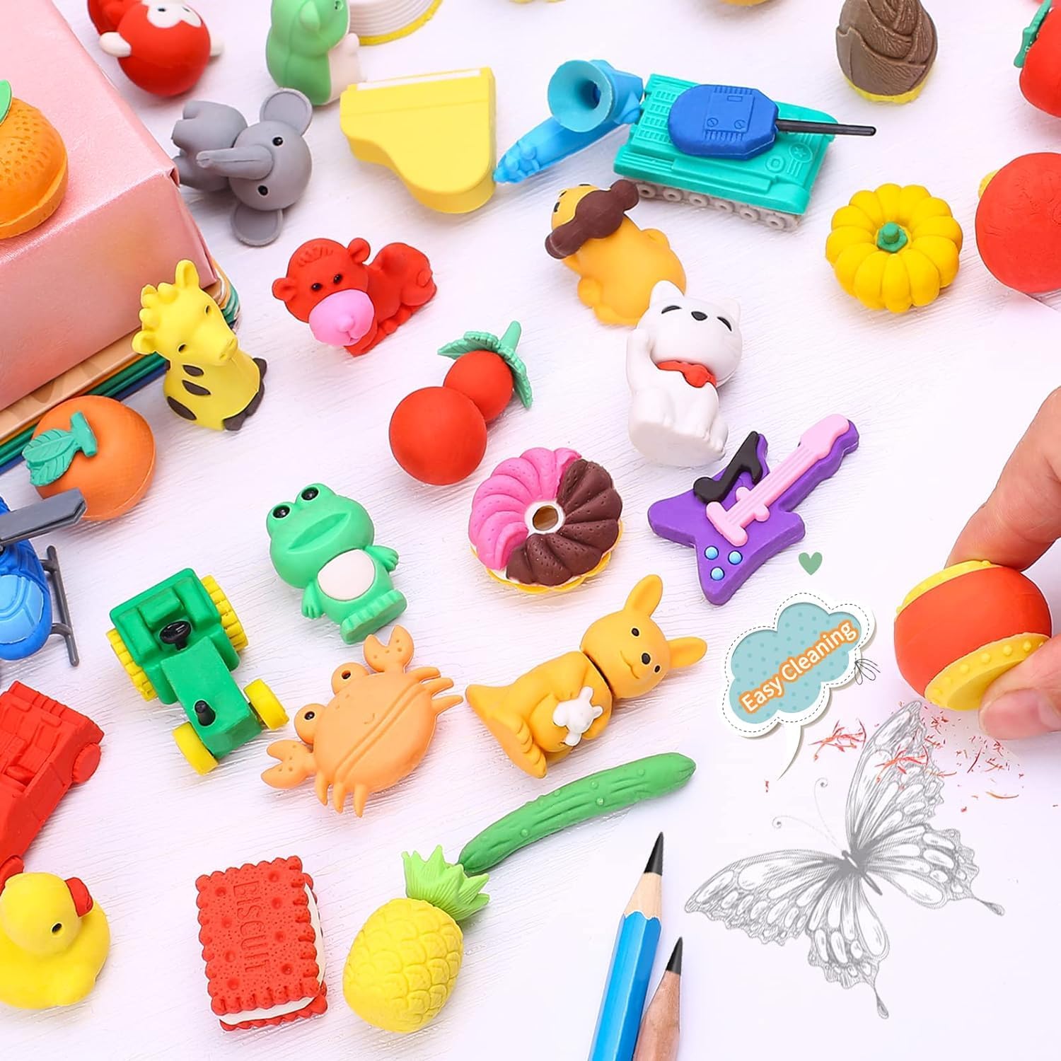 ☆鉛筆消しゴム パズル 消しゴム 取り外し可能 DIY消しゴム かわいい Amazon.co.jp: 100PCS 子供用消しゴムかわいい 動物 鉛筆消しゴム ミニ