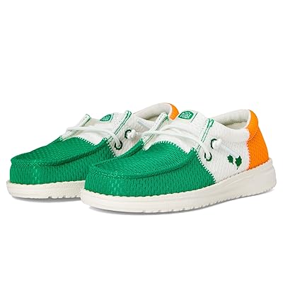 Hey Dude Kids Wally Tri Irish Flag (Toddler) Boys Shoes Green/White/Orange