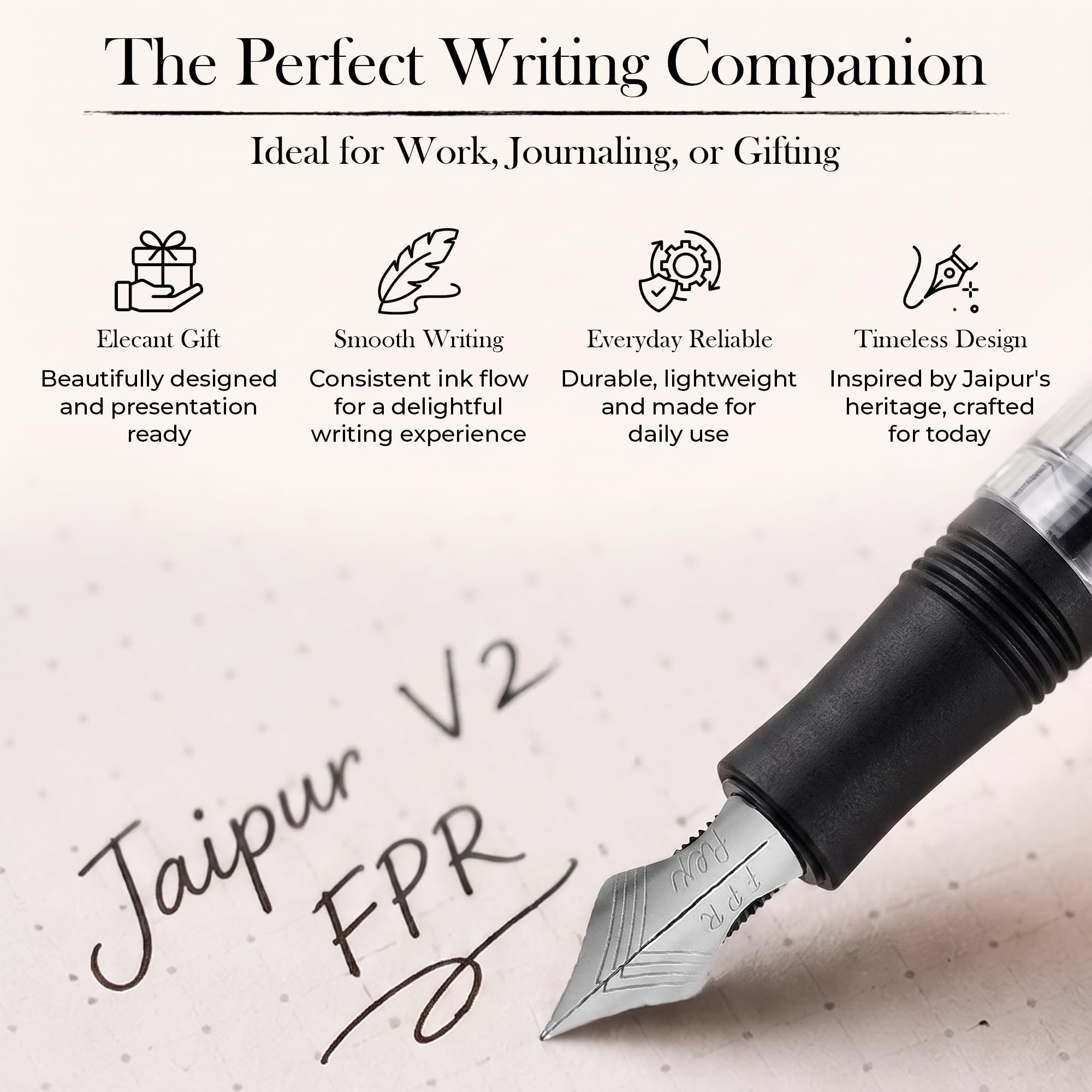 FPR - Plumas estilográficas recargables con pistón, de acero inoxidable, punta ultra flexible, caligrafía, características de cuerpo acrílico o ébonita, bolígrafos de lujo con diseño sin embrague