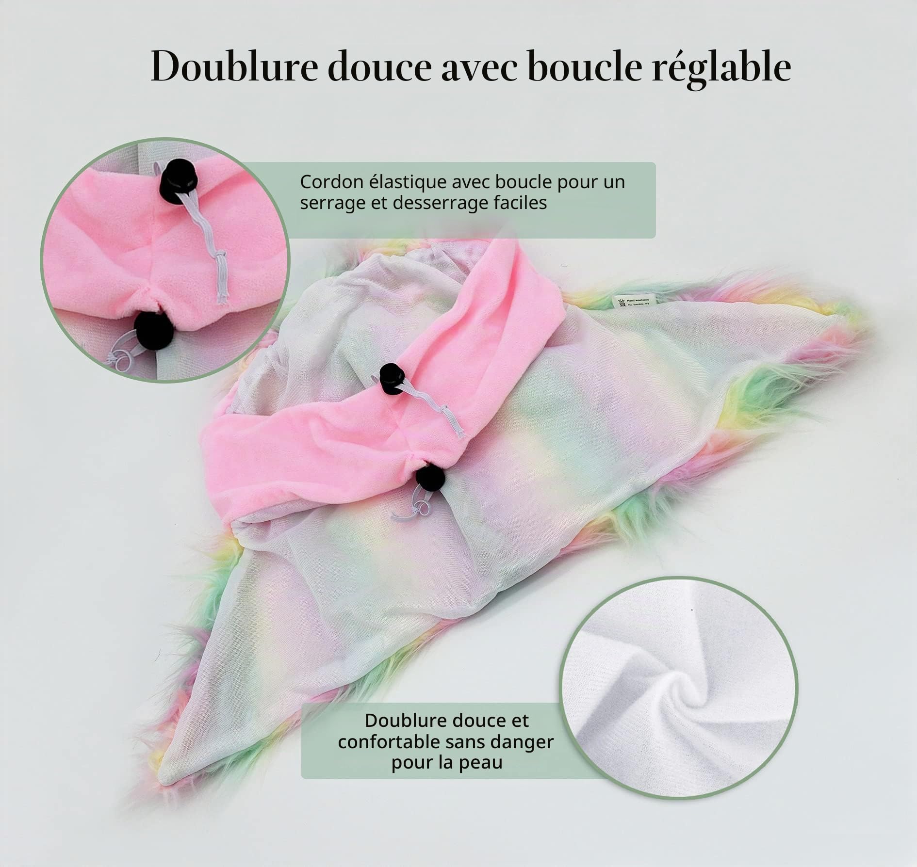 Onmygogo Costume drôle de Reindeer pour Animal Domestique - Perruque en Fourrure pour Halloween et Noël - Accessoire de vêtements pour Animaux domestiques (Licorne, Taille M)