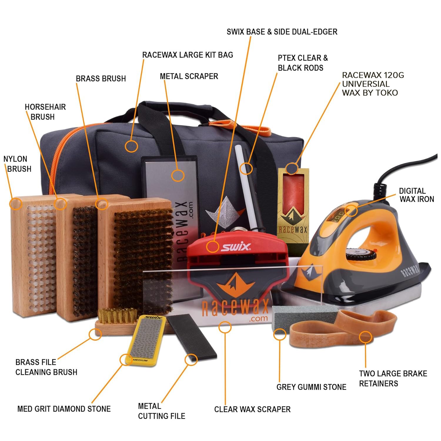 RaceWax Digital Elite Ski Snowboard Wax Tuning Kit with Snowboard Vise - (ZB-5846)