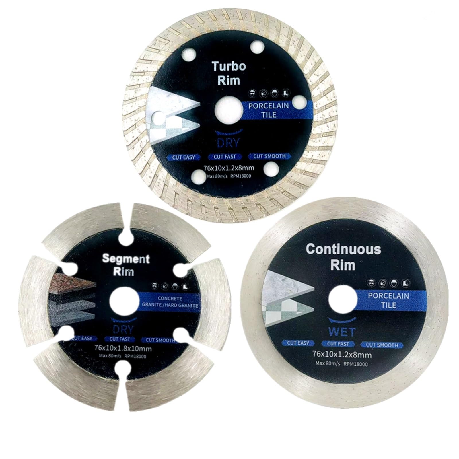 Lame de coupe diamantée 76 mm pour meuleuse d'angle compacte