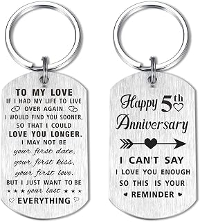 Yobent Anniversary Keychain Gifts for Him Her Men Women, Happy Wedding Anniversary for Husband Wife