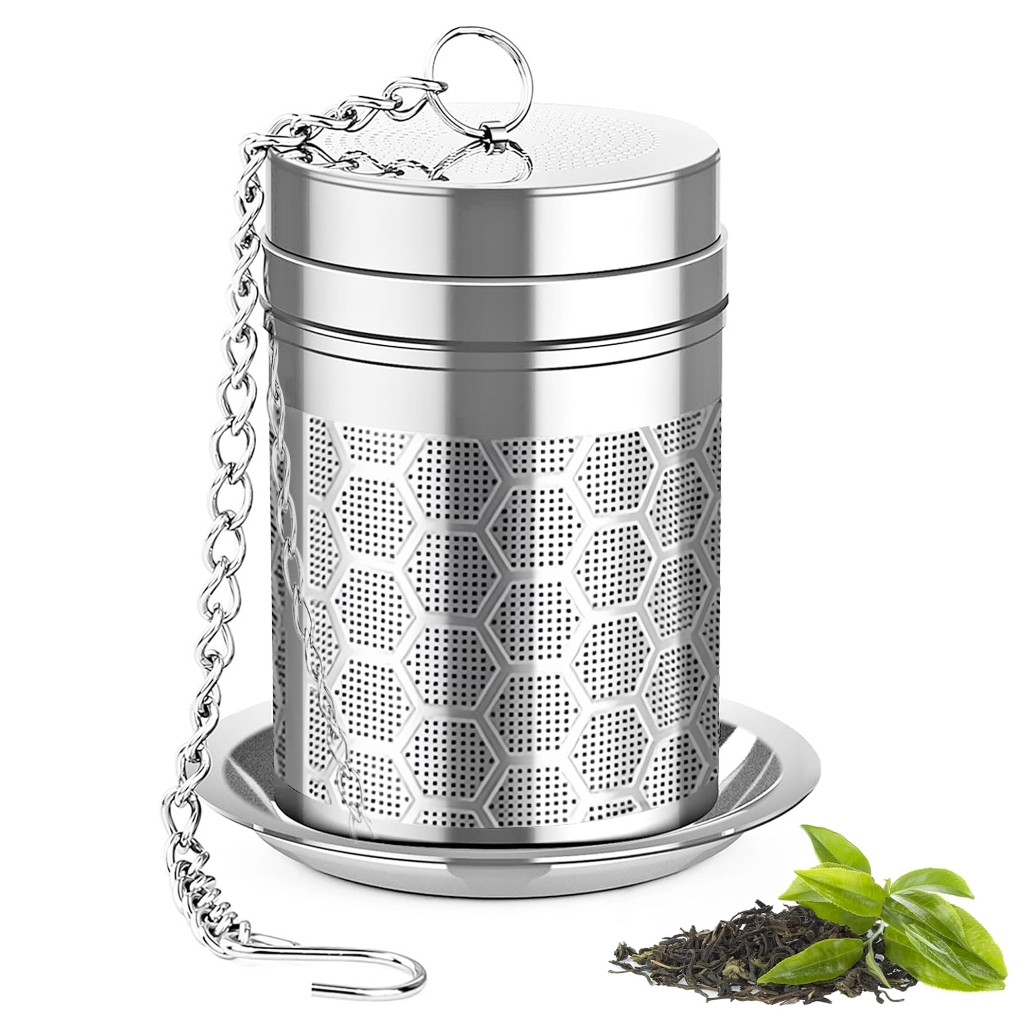 Yoassi Tea Infuser for Loose Leaf 304 Stainless Steel Large Extra Fine Mesh Tea Strainers Filter Steeper with Lid