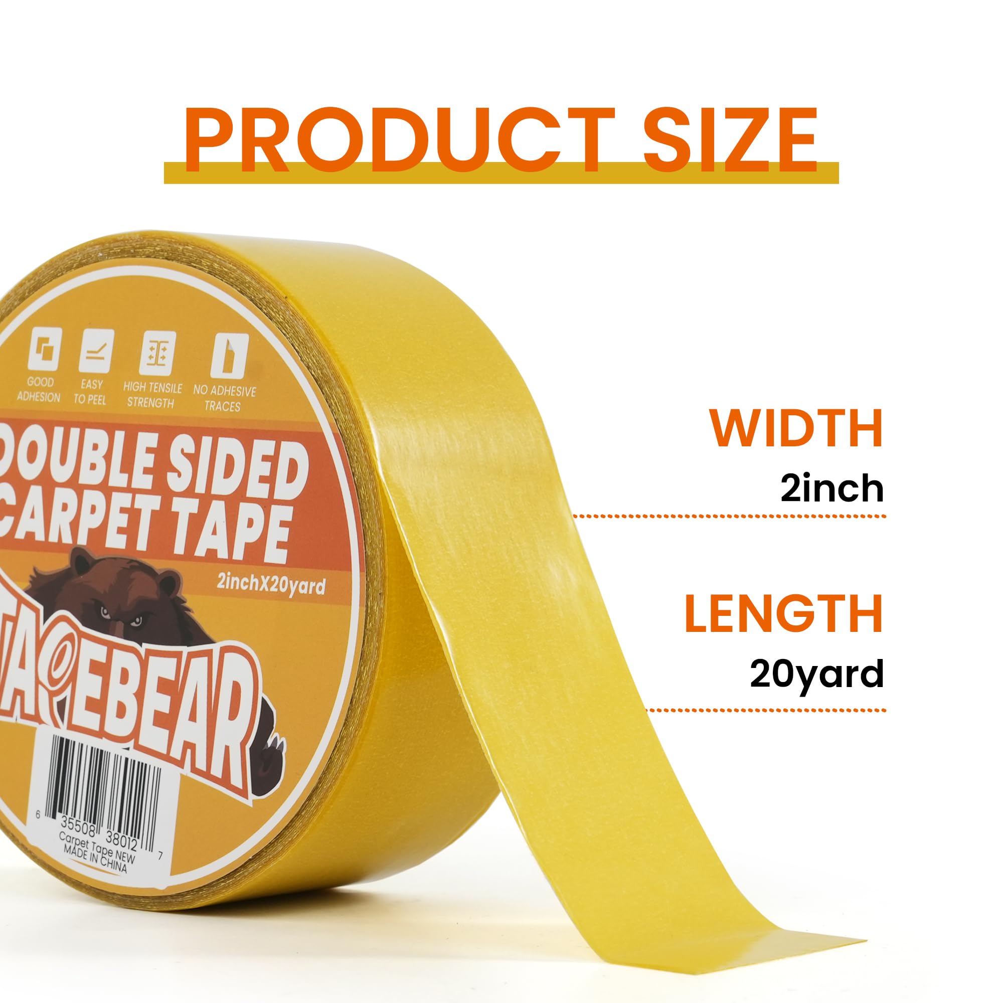 TAPEBEAR Heavy-Duty Double Side Carpet Tape 50mm x 18m - Image 4