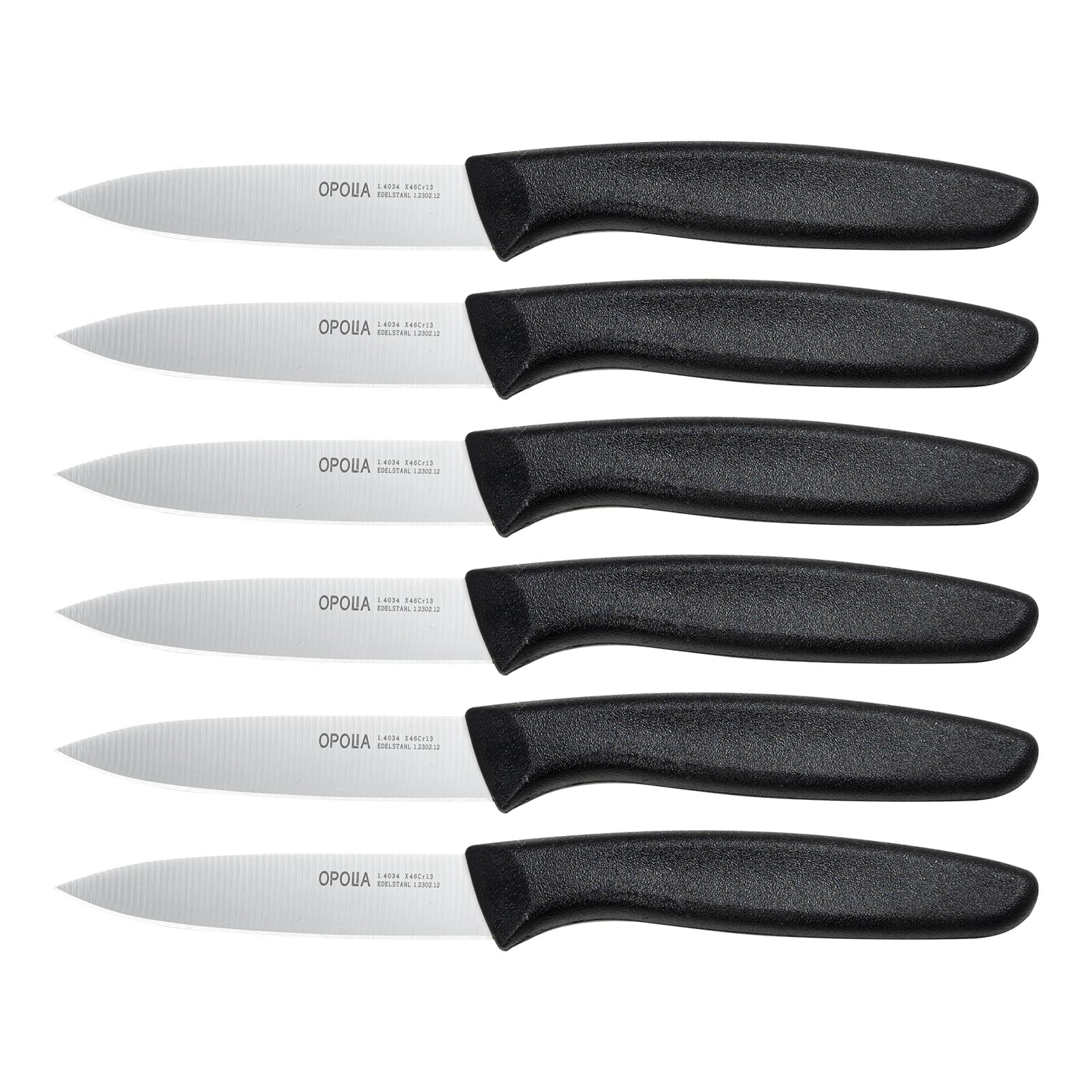 OPOLIA Paring Knife Fruit Knife Set (Pack of 6), Stainless Steel, Extra Sharp Blades, Sturdy Plastic Handle, Knife for Cutting Fruit and Vegetables. — image 1