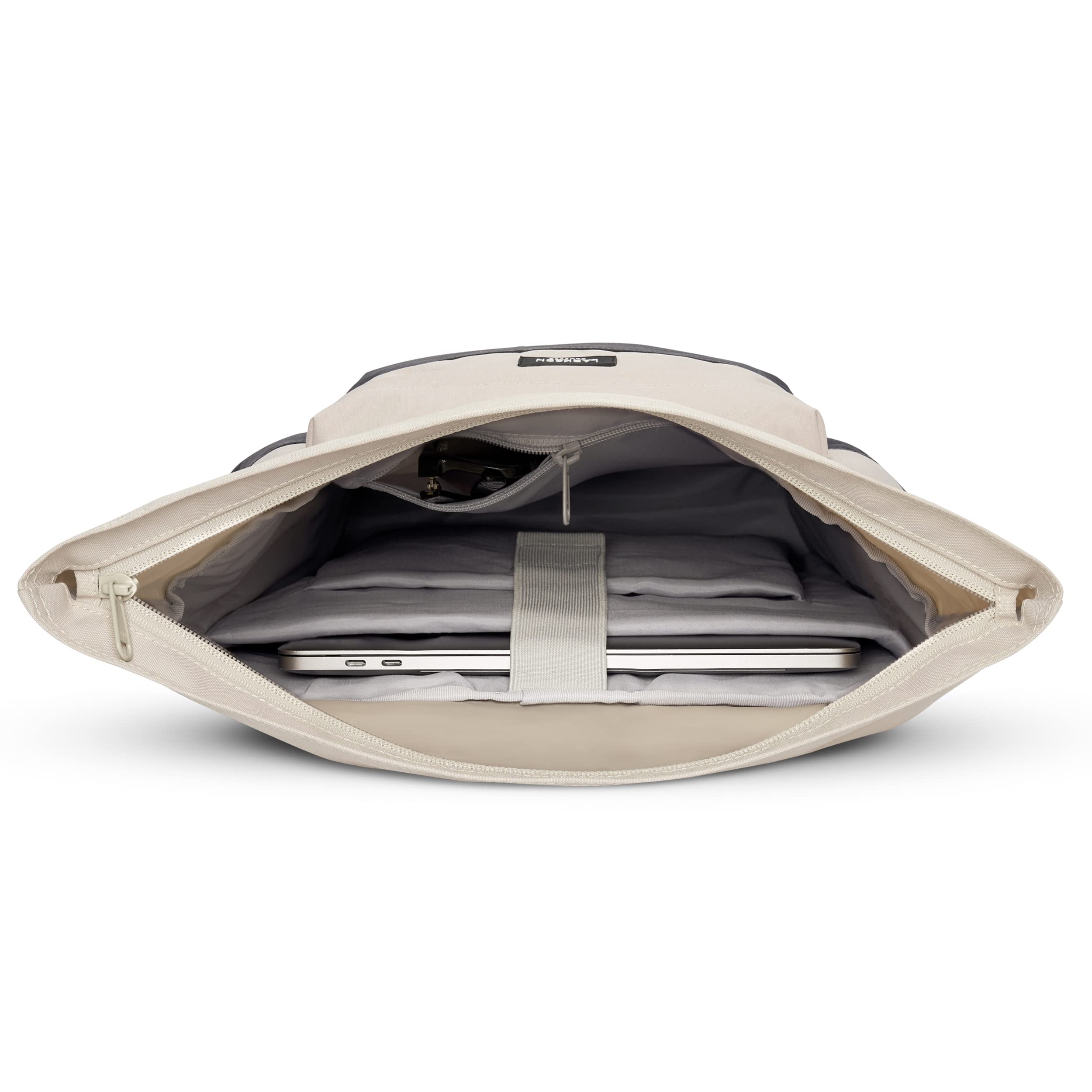 LARKSON Zaino Donna & Uomo Grigio - Alva - Zainetto Porta PC 15.6 Pollici - Rolltop ideale per Scuola, Viaggio, Lavoro Sportivo, Università - Idrorepellente