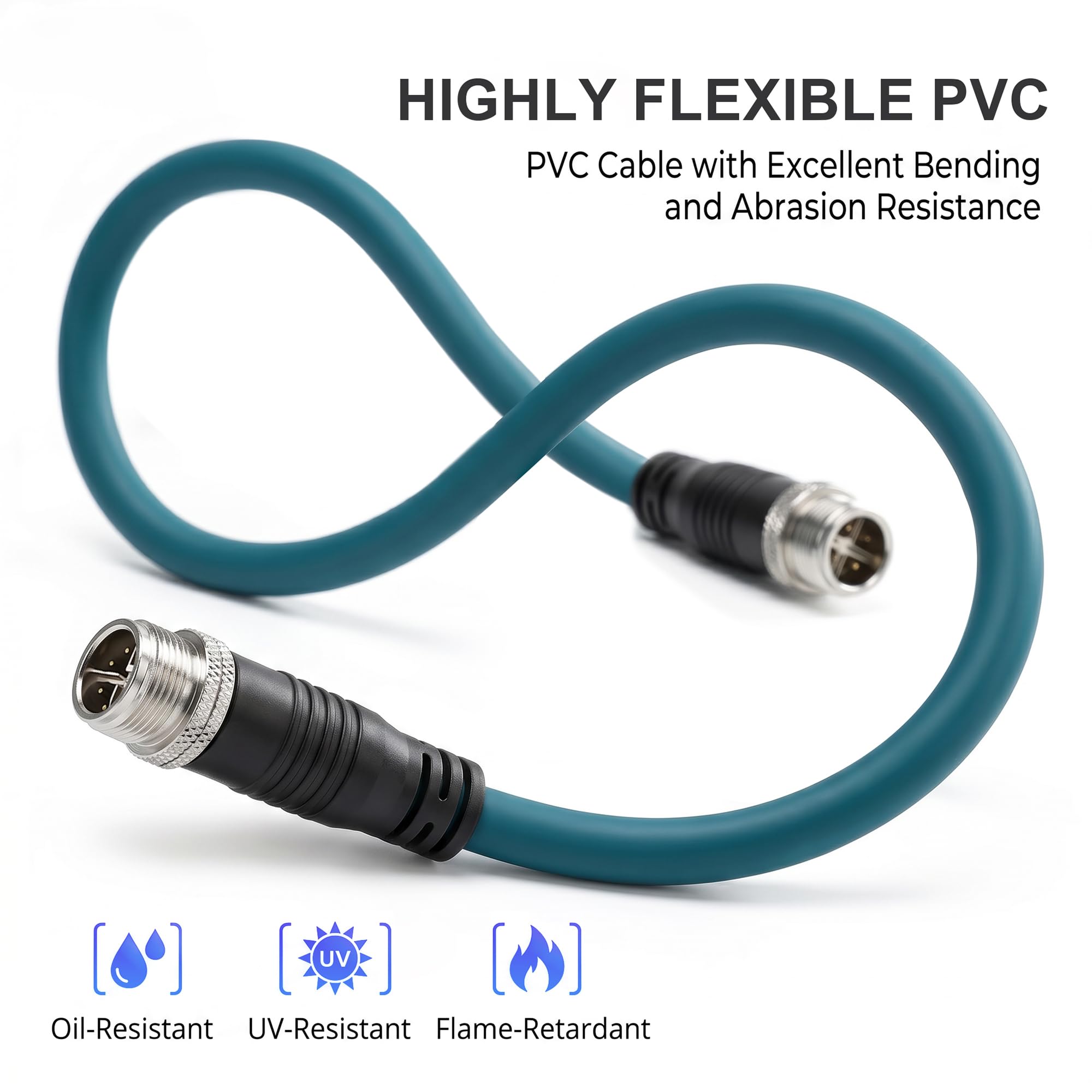 Cavo Ethernet M12, codice X, Cat6, 8 posizioni, ad alta flessibilità, per reti industriali Gigabit Ethernet per applicazioni industriali (8 m)