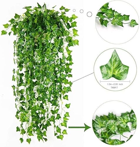 Miniatura 3 de Deceny CB Guirnalda de follaje falso de 156 pies, decoración de hojas artificiales, plantas de vid de hiedra para decoración del hogar, interiores y