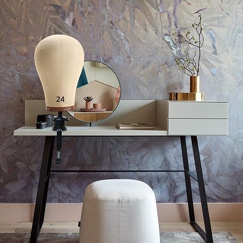 Miniatura 6 de ZGCYSMHT - Cabeza de maniquí con soporte para hacer pelucas, de 21 a 24