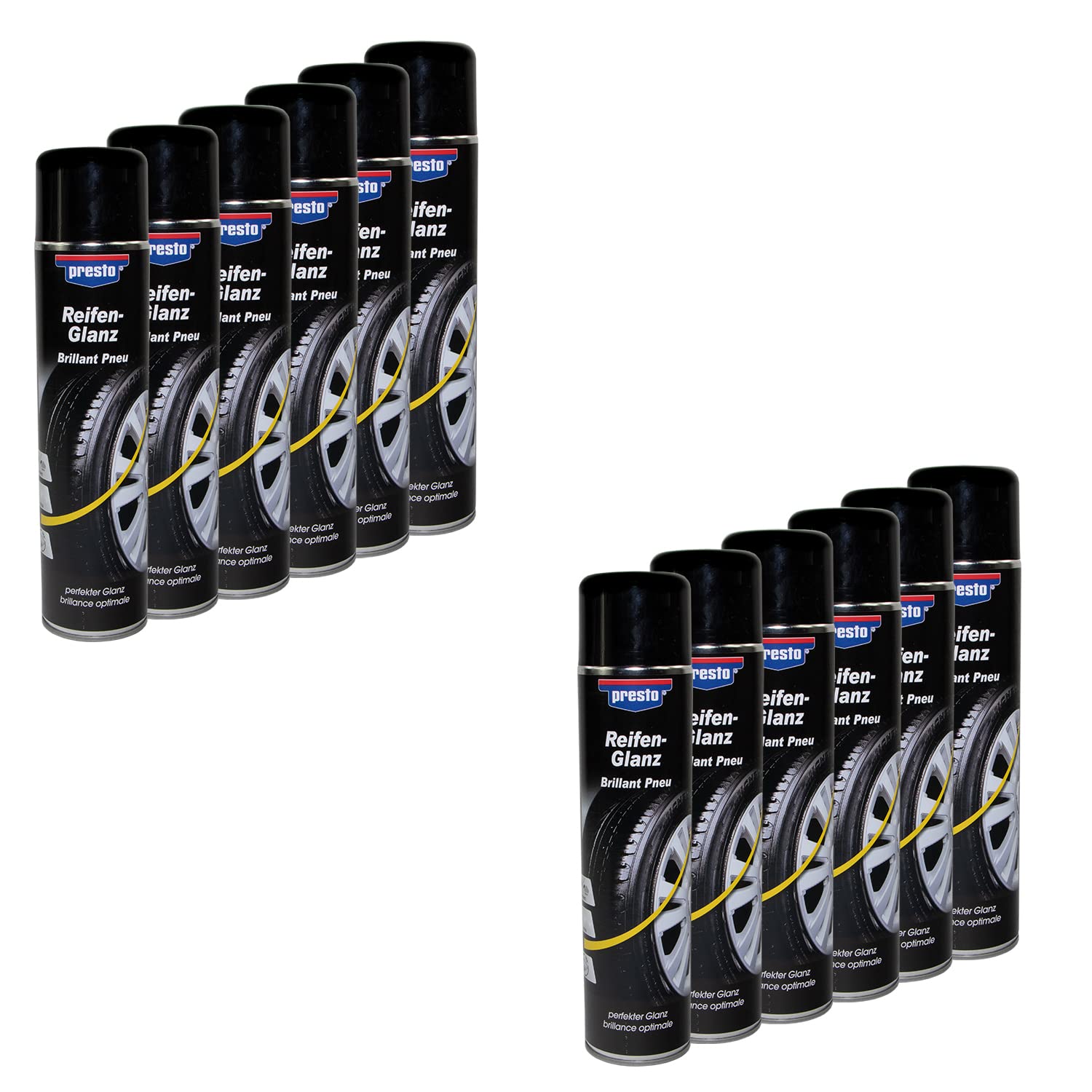 Reifenglanz Spray Reifenpflege Schutz Glanz Versiegelung Presto 383458 12 X 600 ml