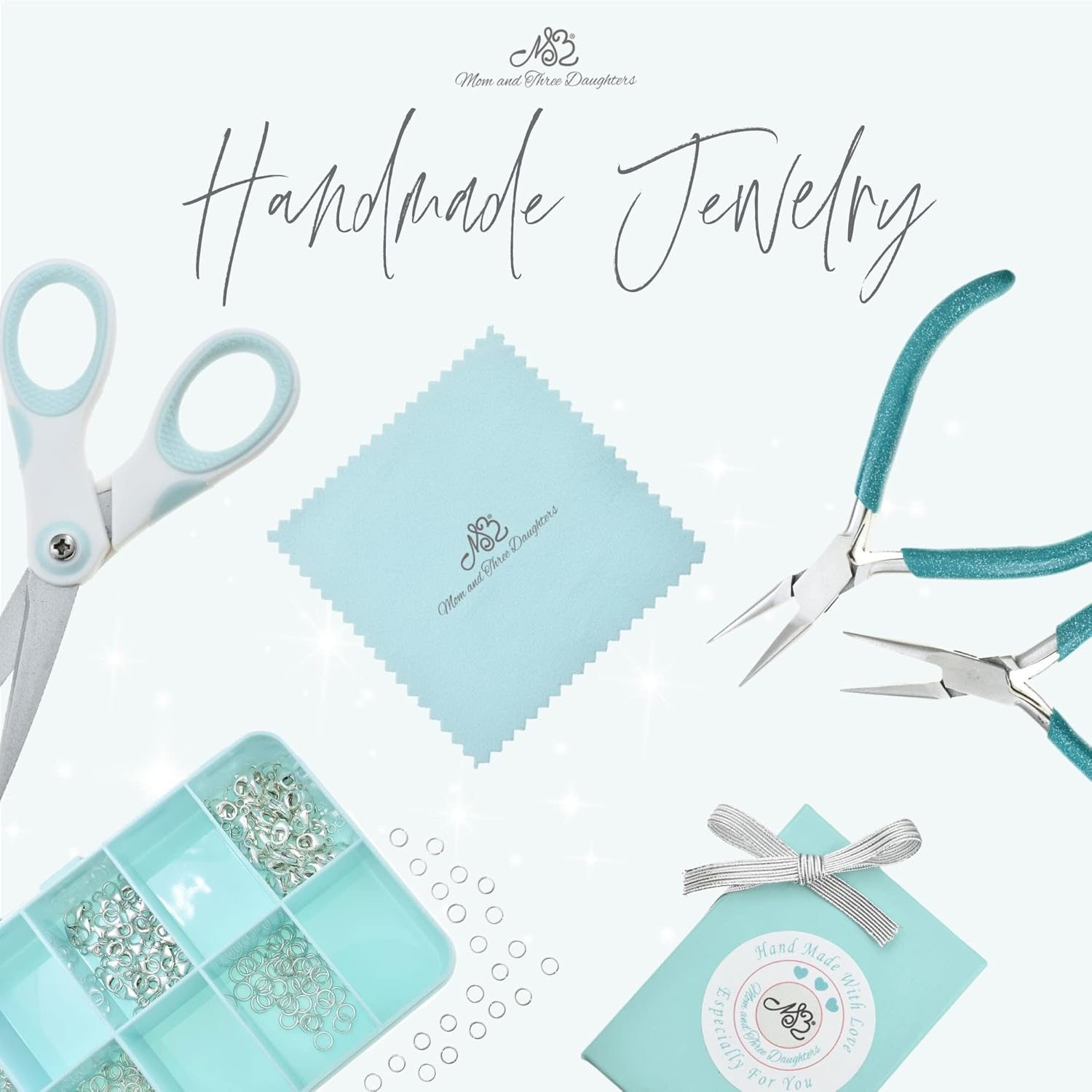 MOM & THREE DAUGHTERS Cross Necklace in Sterling Silver | 16 Inch Box Chain | Christian Jewelry | First Communion | Cross Charm Necklace - Image 8