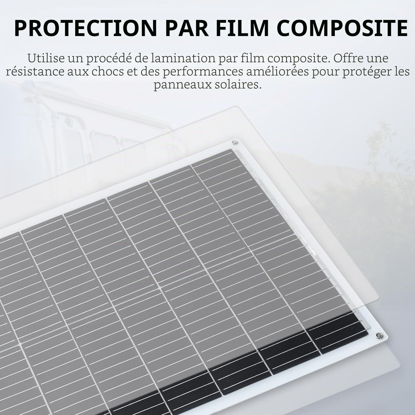 XINPUGUANG Kit Panneau Solaire Souple 100W 12V,Panneau Solaire Flexible Monocristallin pour Camping-Car, Camper, Van, Batterie 12v,Bateaux et Autres Surfaces Inégales