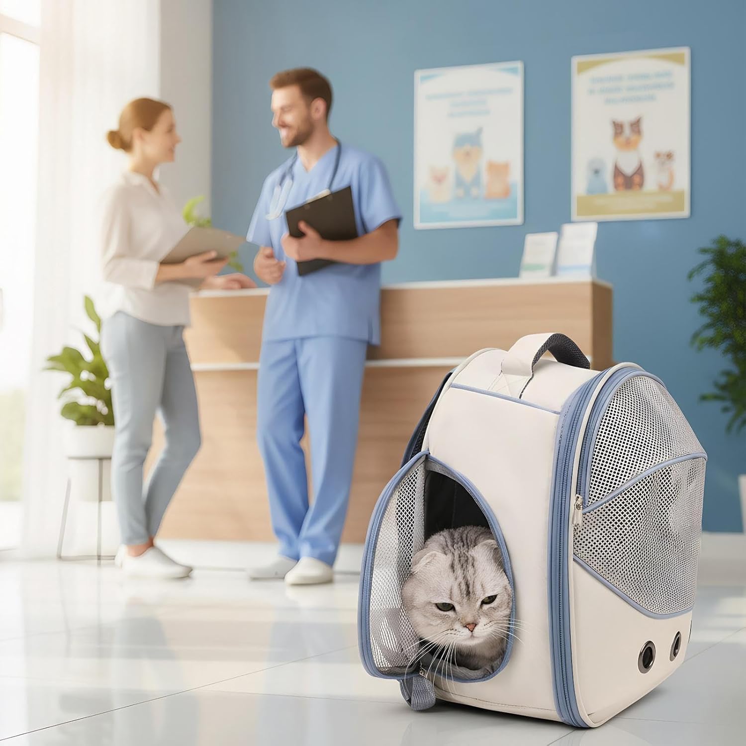 Cat Carrier - Breathable Scratch-Proof Non-Slip Pouch, Pet Bag Carrier for Puppy Kitten Small Animal Travel Walk Outdoor Public Transit Trips, Comfortable Portable Pet Travel Accessory