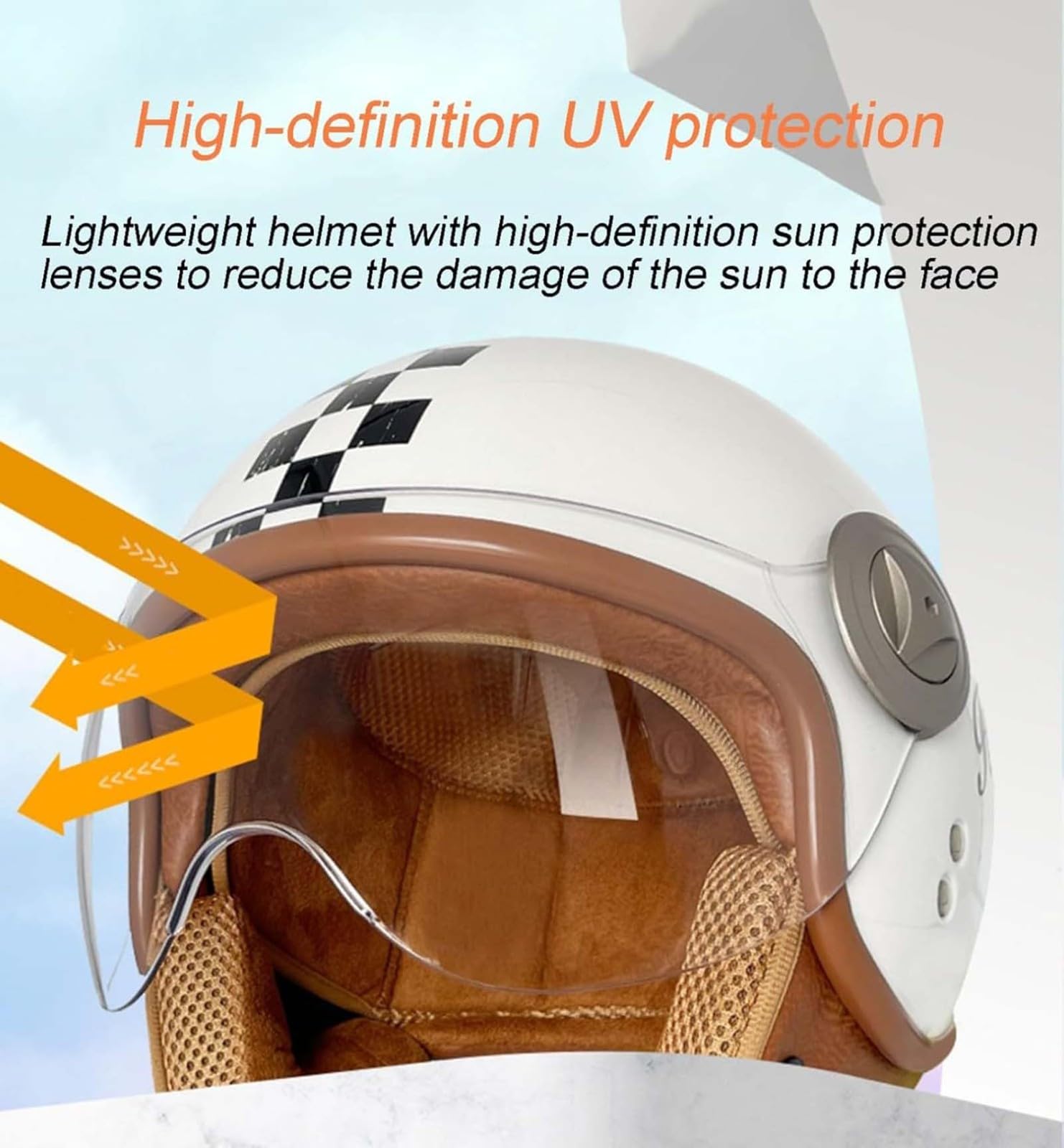 Kask motocyklowy Bluetooth na twarz kask motocyklowy skuter ECE certyfikowany retro motocykl kask motorowerowy dla dorosłych z osłoną przeciwsłoneczną dla mężczyzn i kobiet