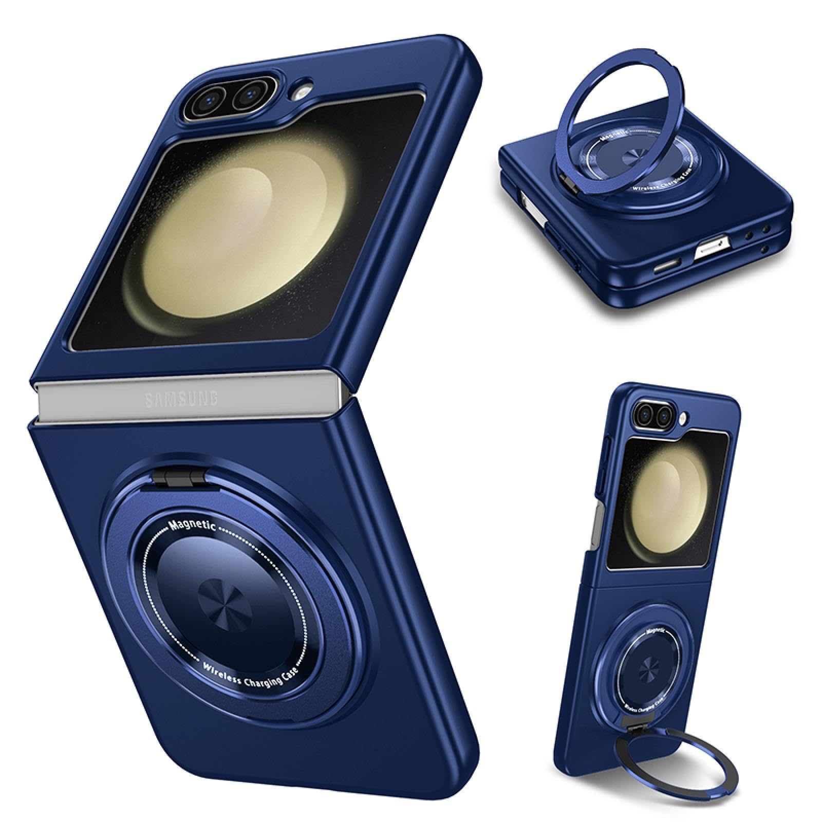 Coque Galaxy Z Flip5 bleue anti-rayures pour protéger l'écran pliable