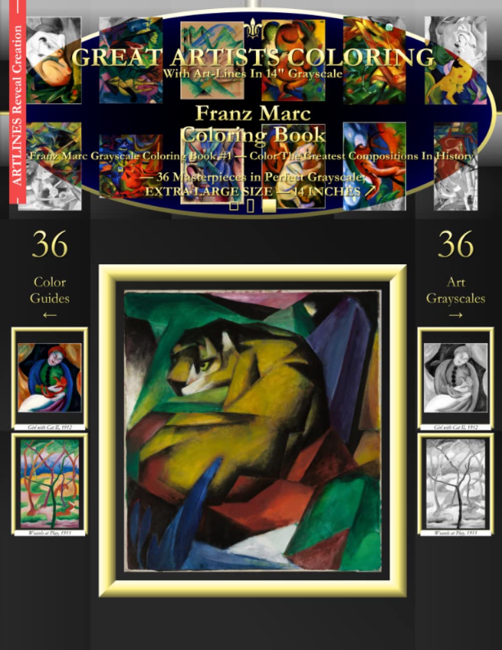 Franz Marc Coloring Book: Franz Marc Grayscale Coloring Book #1 - Color The Greatest Compositions In History