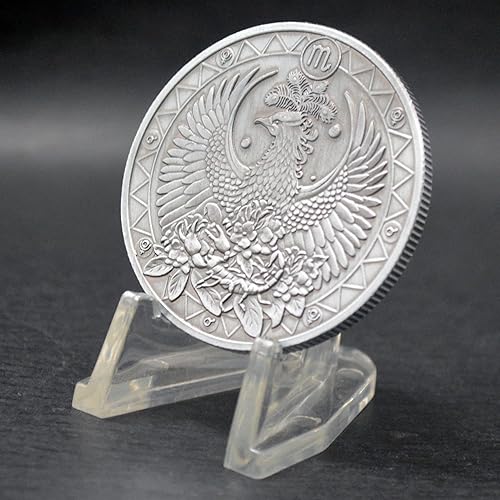 Miniatura 8 de Moneda creativa de doce constelaciones del zodiaco, monedas conmemorativas de plata antigua, decoración del hogar, manualidades, colección de arte,