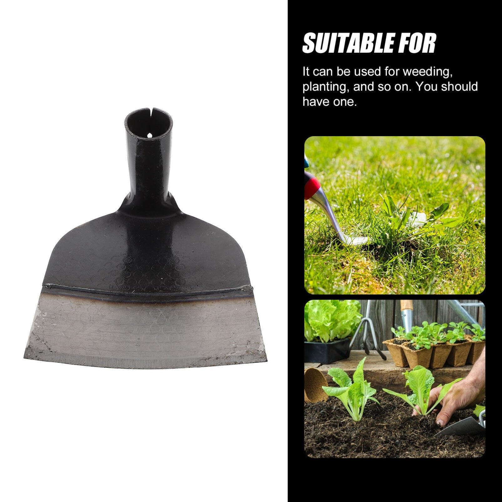 Azada Manual de Acero Inoxidable, Herramienta Agrícola Resistente | Labranza y Siembra, Anticorrosión, No se Deforma, Útil para Aficionados la Jardinería