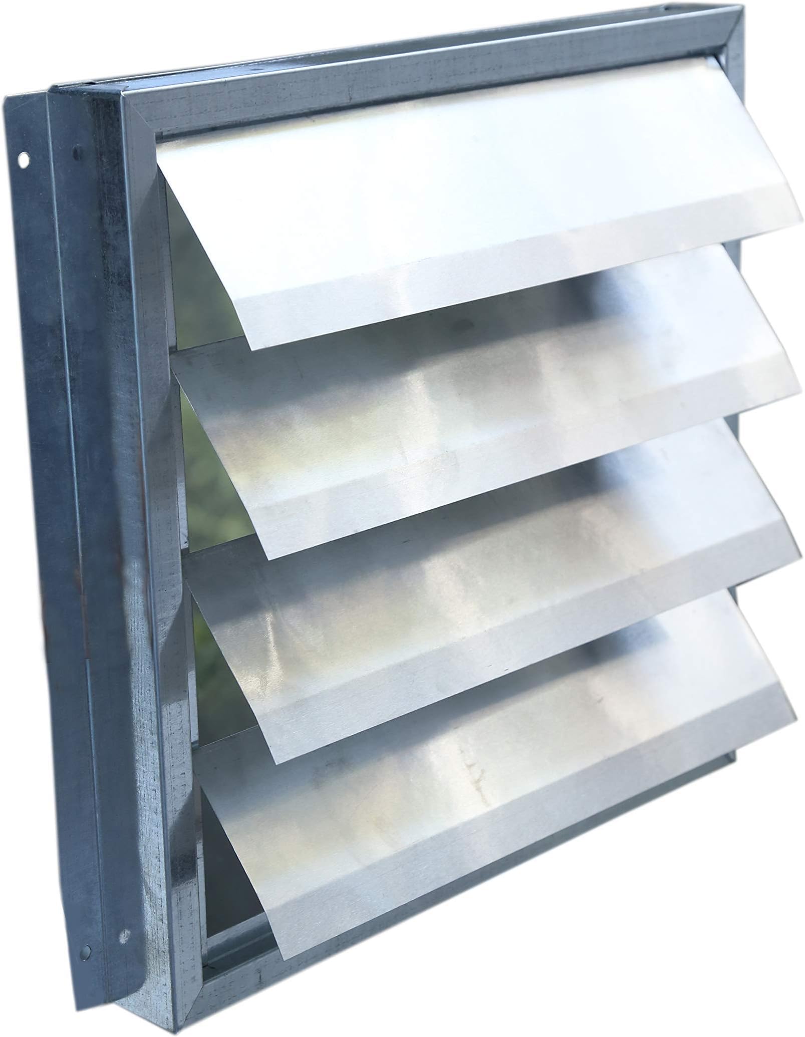 Louver Iron Shutter for Exhaust Fan 12-inch, Silver, Pack of 1