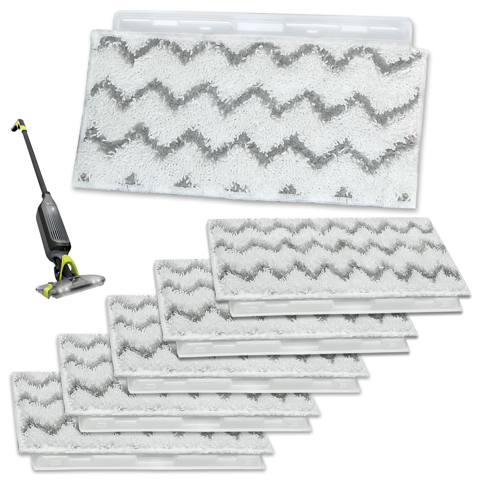 FFsign Reusable Mop Pad Refills Compatible with Shark Vacmop VM252 VM250 VM200 VM190 Replacement Vacuum Mop Pads, 6 Sets