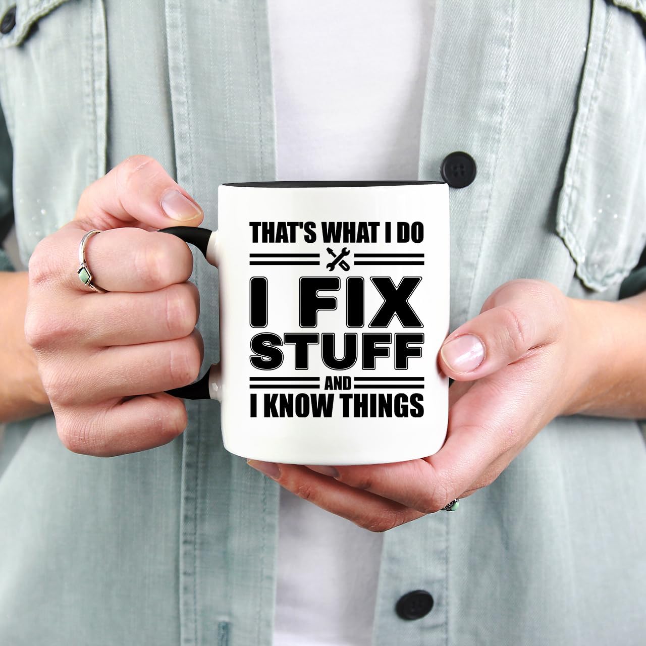 Veracco That's What I Do I Fix Stuff And I Know Things Mug Gifts For echanic Father Handyman Gift Funny Birthday Gifts for Men Birthday Gifts For Dad Men Husband Grandpa Friends Coworker Uncle - Image 5