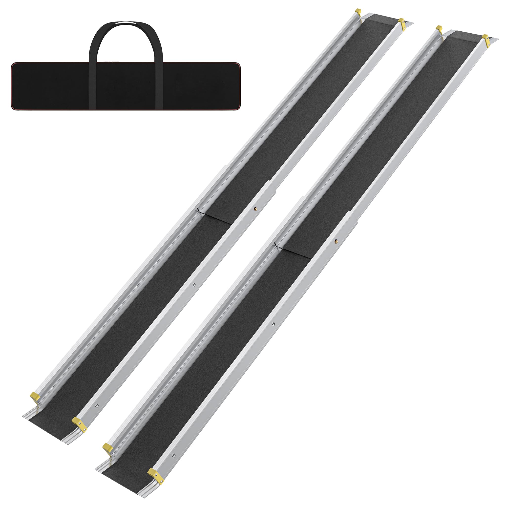 FIVMEN 2 inclinaciones telescópicas para silla de ruedas, 107-183 cm, pendiente de aluminio, silla de ruedas, capacidad de carga de 300 kg, inclinación telescópica, rampa, rampa de carga, ajustable,
