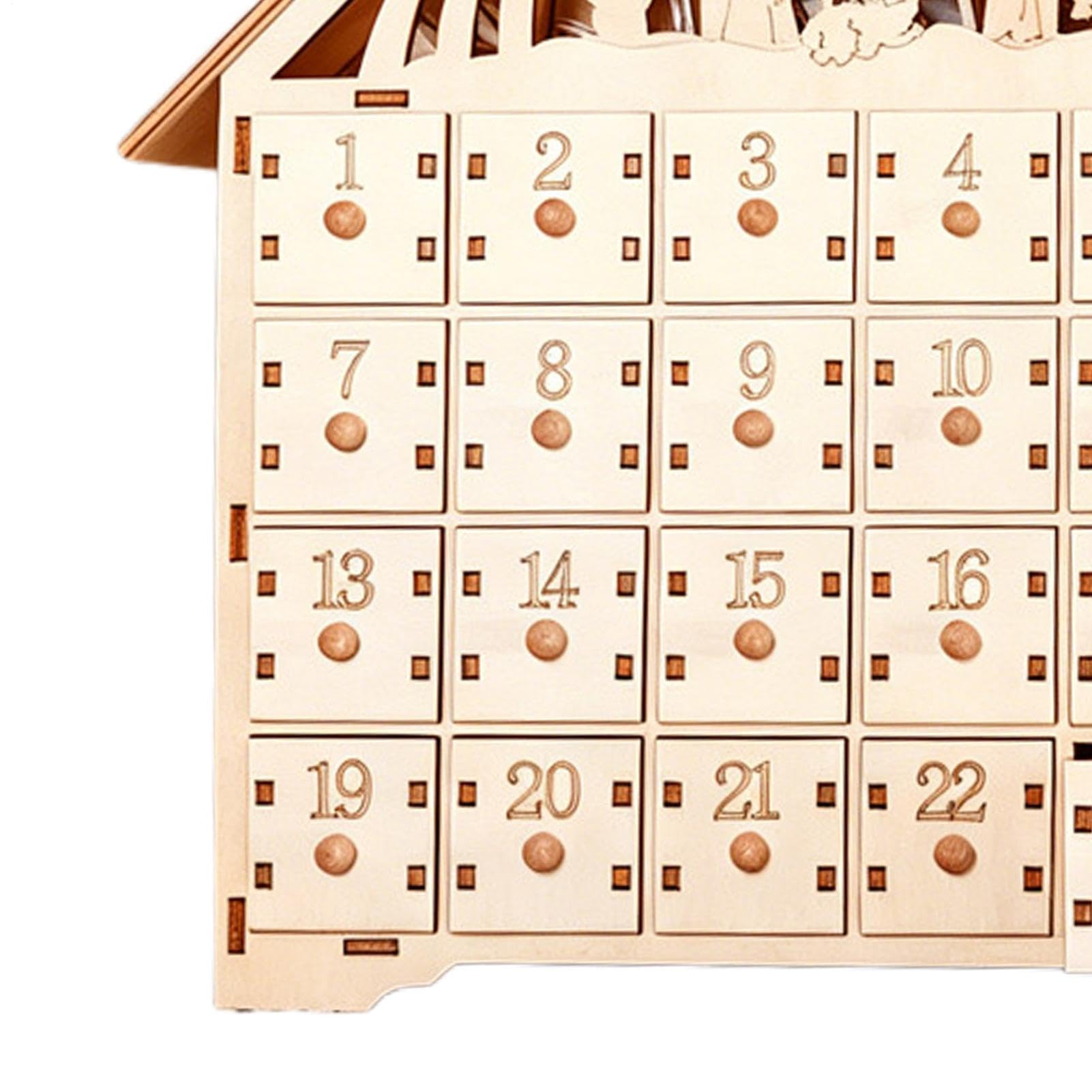Cuenta regresiva para Navidad Calendario 24 días de madera con forma