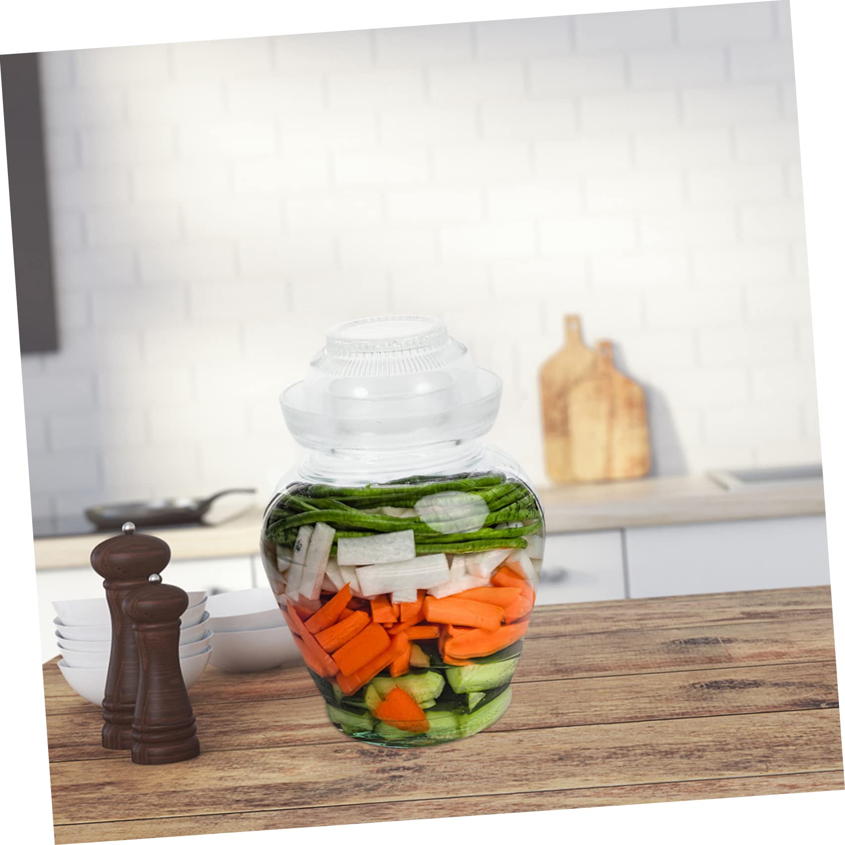 Bocal à Cornichons en Verre 2, 5kg Couvercle, Transparent