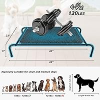 Vista 5 de Cama Elevada para Perros con Función de Alfombrilla Olfativa 2 en 1, Cama Elevada para Perros para Uso Interior y Exterior, Catre Portátil Cálido