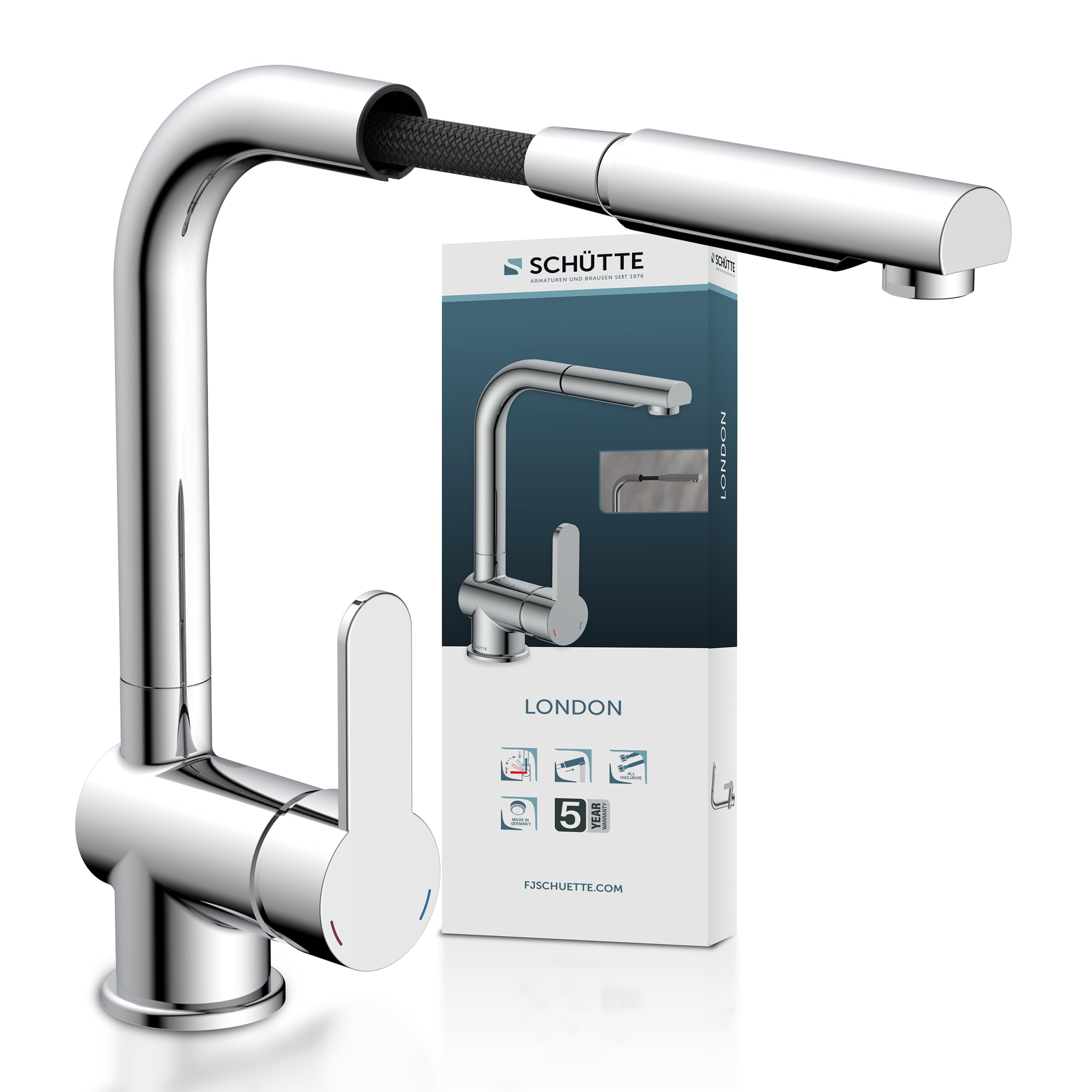 Miscelatore Cucina Acciaio Inox 304 3 Modalità Getto Rubinetto Cucina Nero CECIPA - Miscelatore Con Doccetta Estraibile 360°, 3 Modalità Getto Lavello Cucina - Foto 13