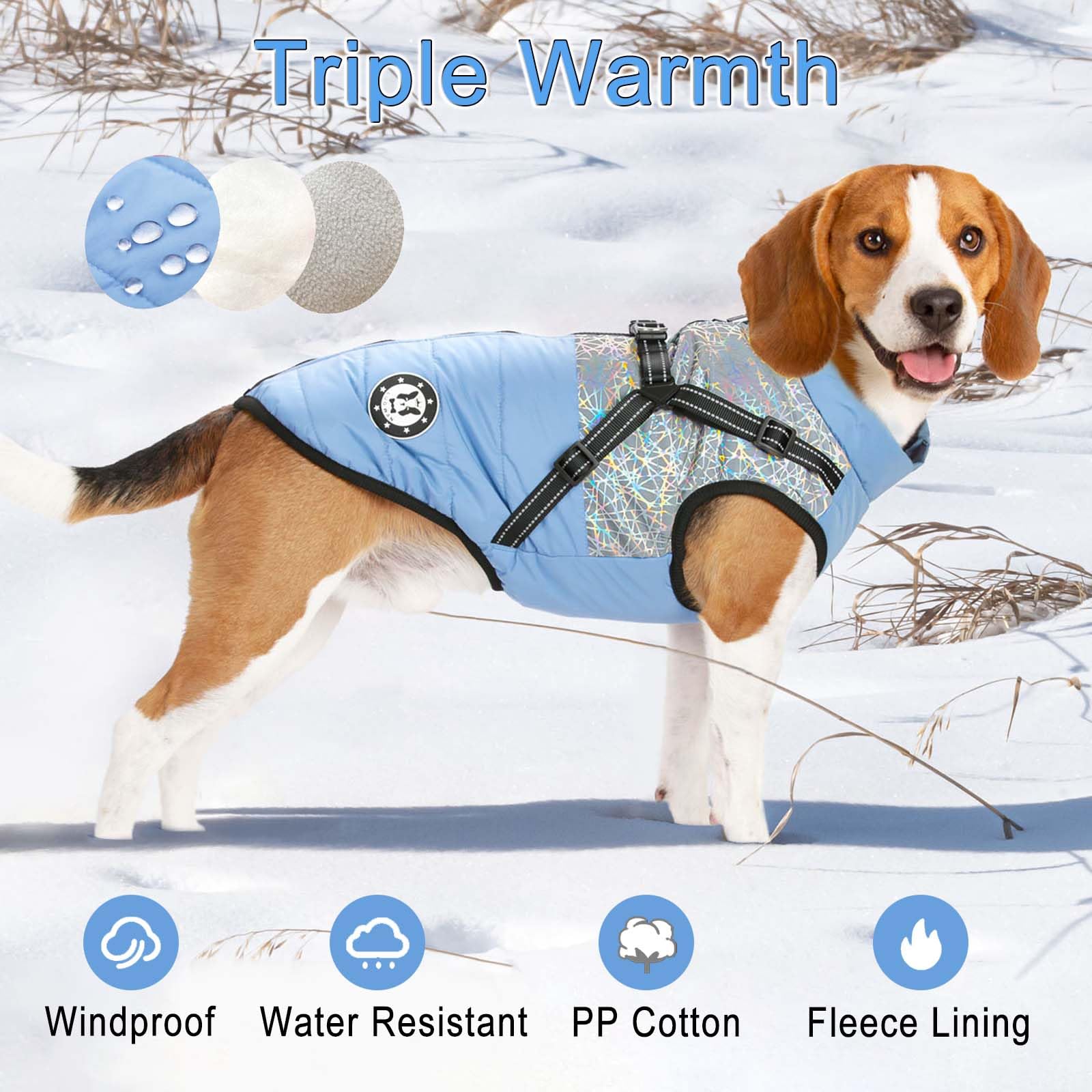 LUOWAN Cappottino Cane Taglia Piccola e Media Taglia - Cappotto Cane - Giacca Invernale Impermeabile con Imbracatura - Gilet Caldo