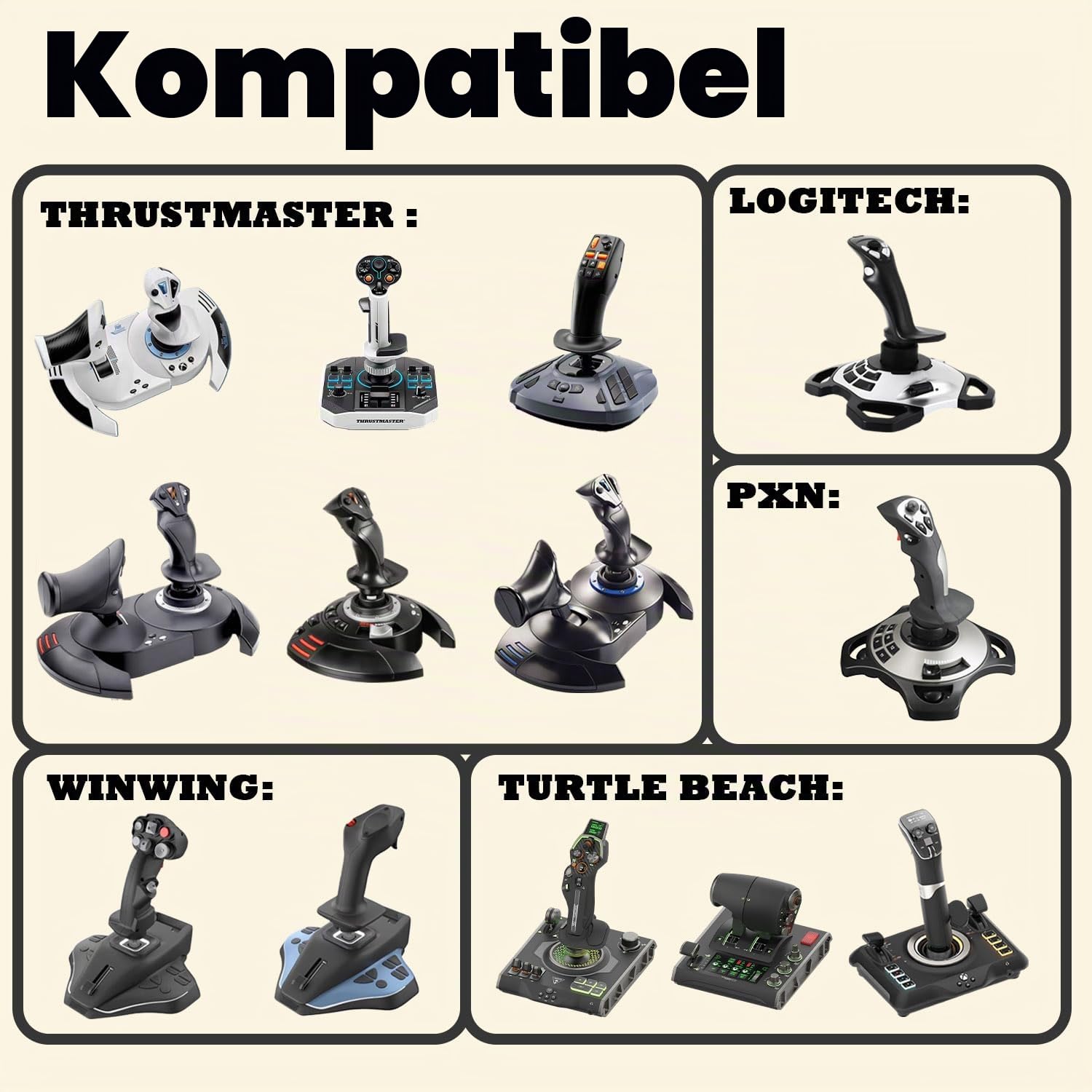 BUJ Metall-Schreibtischhalterung kompatibel mit Thrustmaster SimTask Farmstick, T-Flight Hotas One, T-Flight Hotas 4, T-Flight Hotas X, T16000M FCS, TCA Sidestick, Sol-R1 Flight Stick, Sol-R2 HOSA