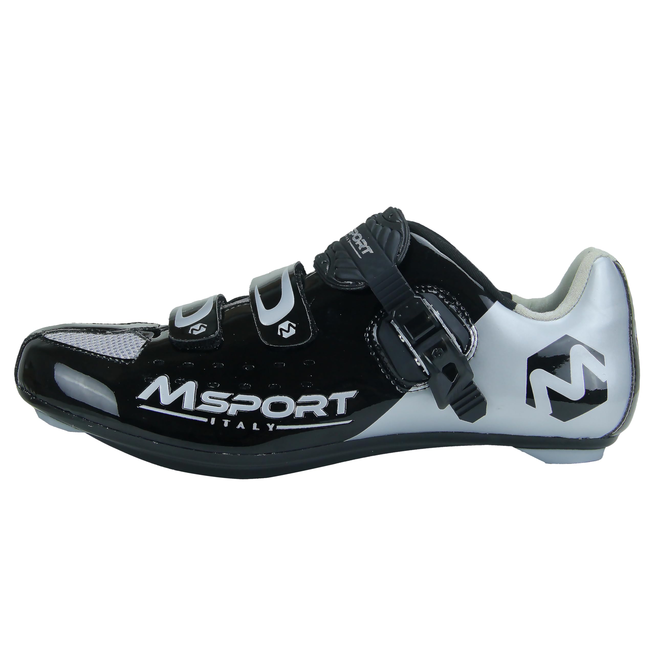Msport Scarpe Ciclismo per Bici da Strada Traspirante Scarpe Bici Spinning Uomo/Donna - Nero 44 EU