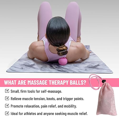 Miniatura 4 de Bolas de lacrosse de silicona para terapia de punto de activación, nudos musculares y terapia física. Juego de 2 bolas con bolsa de transporte. Sin