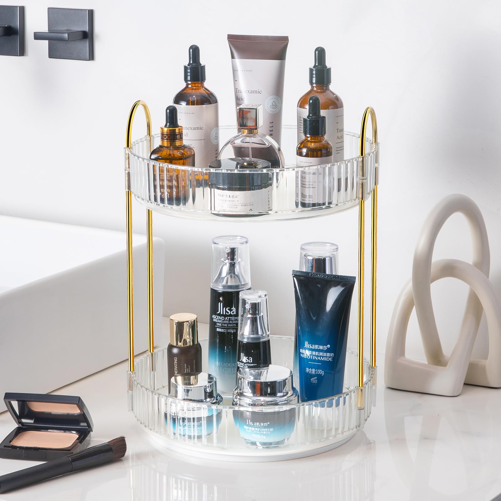 360° Rotating Makeup Organiser for Vanity High-Capacity Skincare Organiser - Image 2
