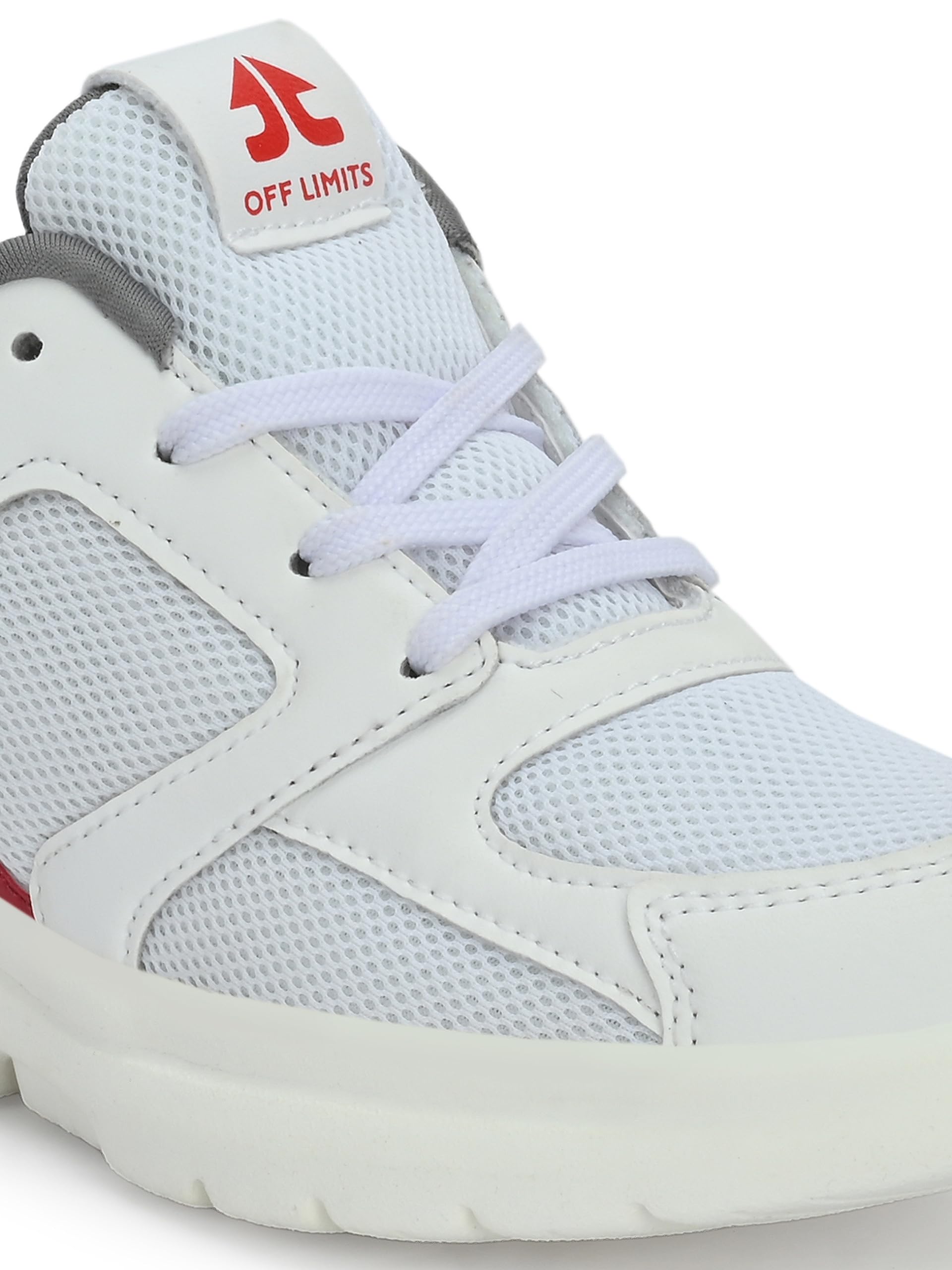 OFF LIMITS Girl's NIX JR Running Shoes, WHITE/RED, 5 2