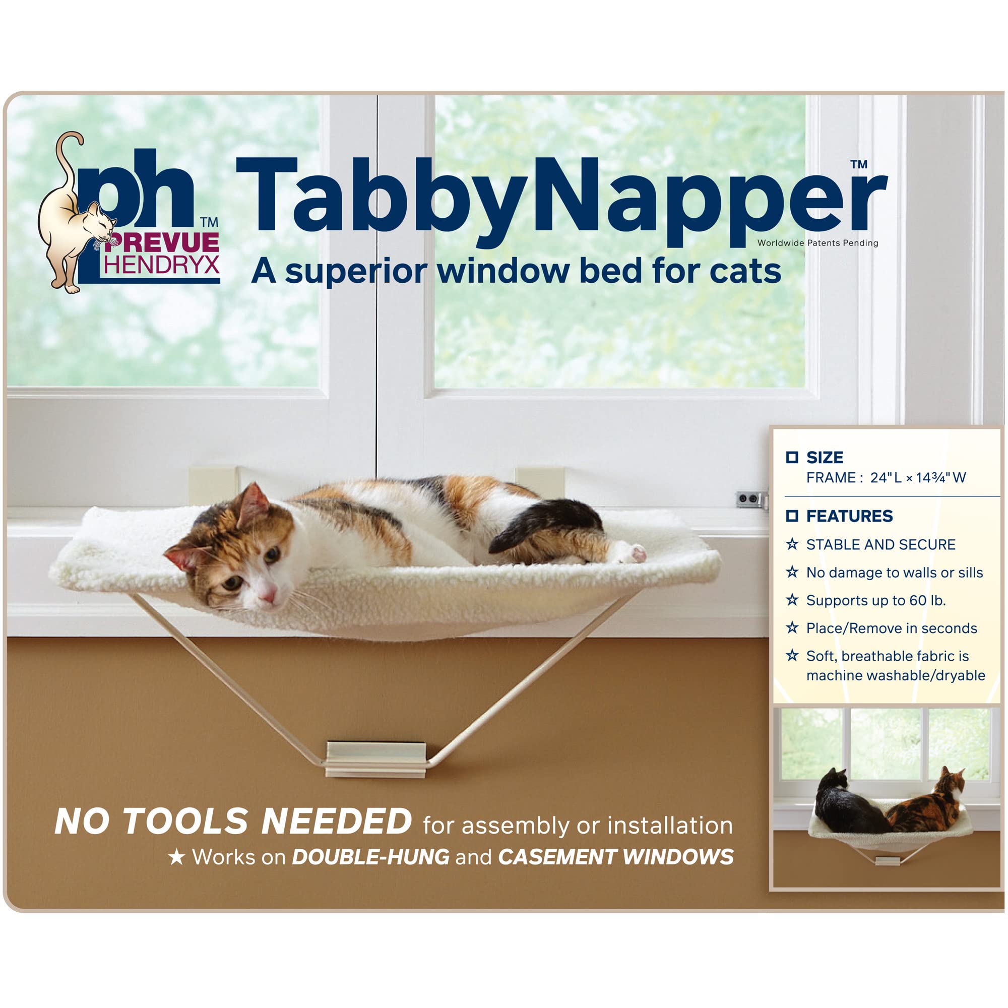 Prevue Pet Products TabbyNapper Perchoir de lit pour Chat Facile à Monter pour fenêtre, Aucun Outil nécessaire