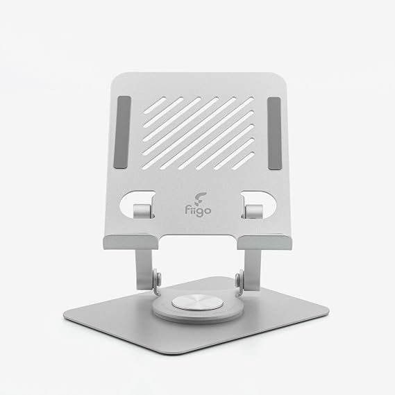 fiigo 360 Derece Dönebilen Tablet ve Telefon Standı Metal Silver