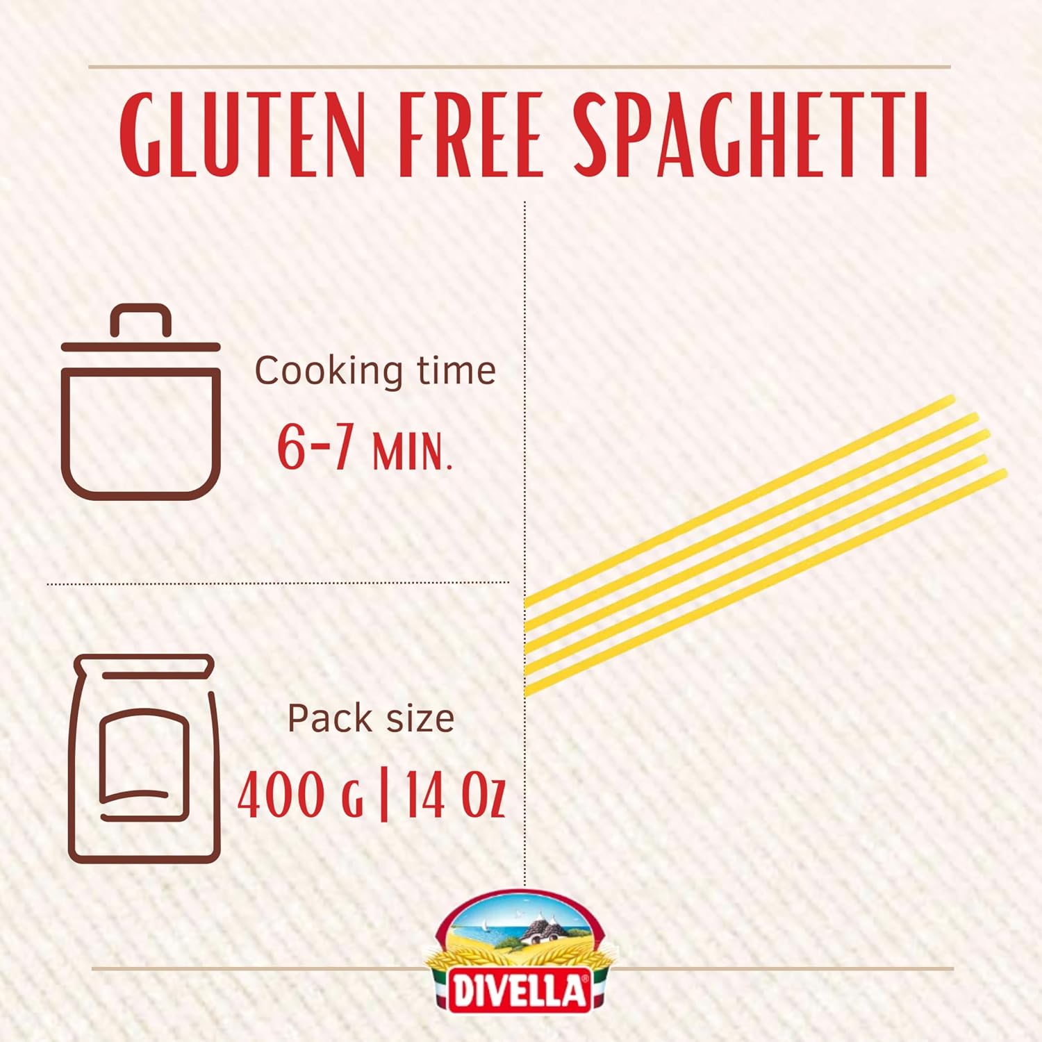 Divella Gluten Free Spaghetti, 16 oz. (Pack of 3) - Authentic Italian Gluten Free Pasta Made with Maize and Rice Flour, Perfect 'Al Dente' Texture for Every Dish