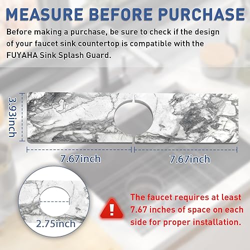 Miniatura 9 de FUYAHA Protector contra salpicaduras para fregadero de cocina tapete de grifo de cocina, tapete absorbente de grifo de tierra de diatomeas,