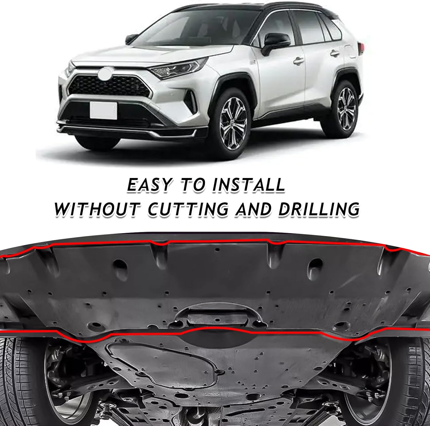 Bewild Front Engine Splash Shield Under Cover Fit for 2019-2023 Toyota RAV4 Replacement for TO1228240, 514410R100